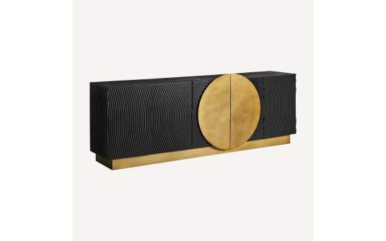 Buffet Diseño Art Deco Madera Metal 5 Puertas Serie Athalla