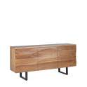 Buffet Diseño Moderno 3 Puertas Madera Natural Patas Metal Arion