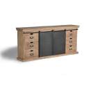 Buffet Grande 6 Cajones 2 Puertas Correderas Serie Darkon