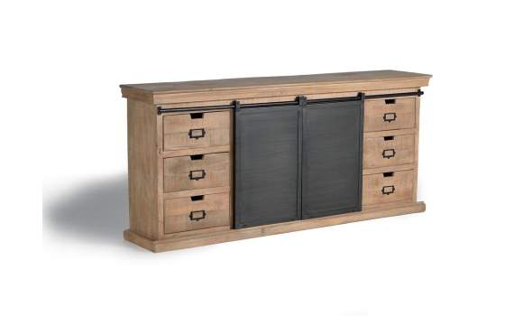Buffet Grande 6 Cajones 2 Puertas Correderas Serie Darkon