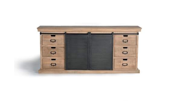 Buffet Grande 6 Cajones 2 Puertas Correderas Serie Darkon