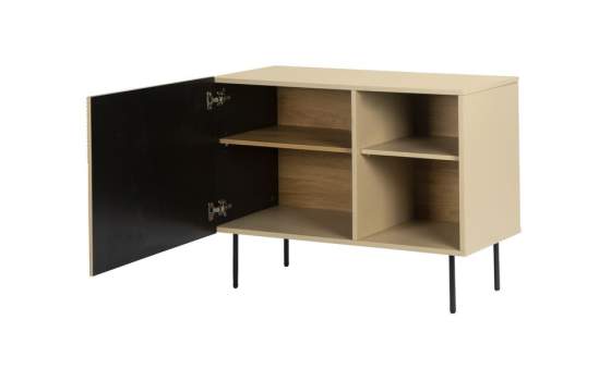 Buffet Pequeño 1 Puerta Diseño Acanalado Color Beige Bester