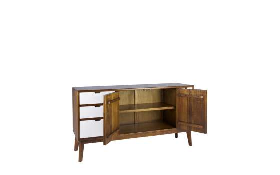 Buffet Puertas Bicolor Blanco Nogal Estilo Colonial Artict