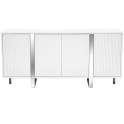 Buffet Salon Moderno Blanco 4 Puertas Acanaladas Aisain