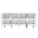 Buffet Salon Moderno Blanco 4 Puertas Acanaladas Aisain