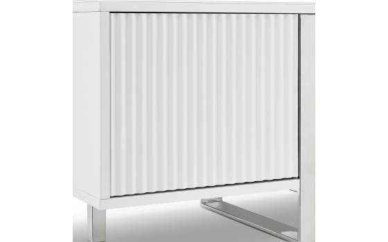 Buffet Salon Moderno Blanco 4 Puertas Acanaladas Aisain