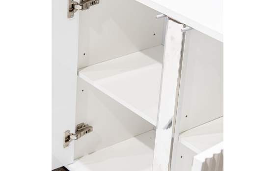 Buffet Salon Moderno Blanco 4 Puertas Acanaladas Aisain