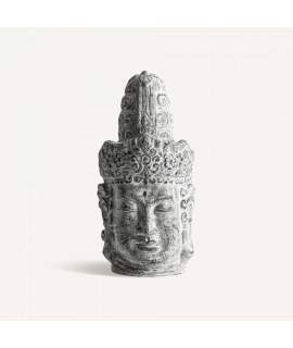 Busto de Buda en Terracota Color Blanco Viejo Serie Budhas