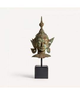 Busto Oriental Laton  Tonos Verdosos Envejecidos Serie Balinesa