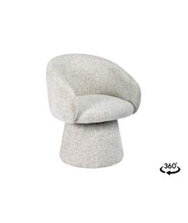 Butaca Actual Giratoria Tapizada Chenilla Beige - Serie Ciro