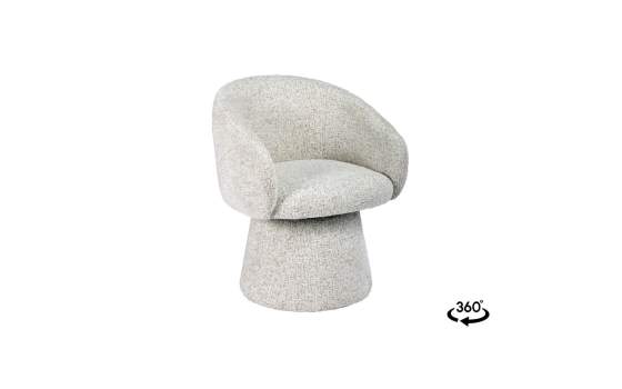 Butaca Actual Giratoria Tapizada Chenilla Beige - Serie Ciro