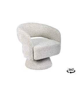 Butaca Actual Giratoria Tapizada Chenilla Beige - Serie Naia