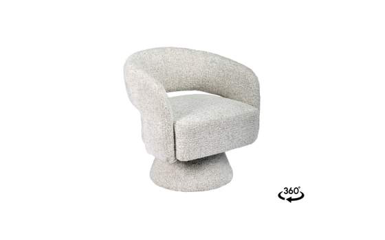 Butaca Actual Giratoria Tapizada Chenilla Beige - Serie Naia