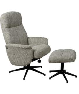 Butaca Giratoria con Reposapies Gris Verdoso - Serie Airy