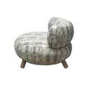 Butaca Moderna Tela Estampada Pata Madera - Serie Ibal
