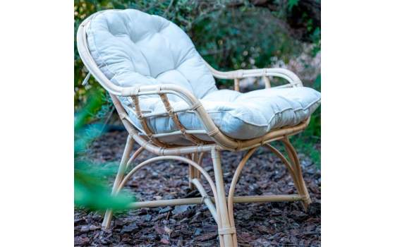 Butaca Rattan Natural con Cojin Terraza y Jardin Serie Aticos