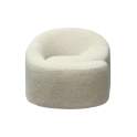 Butaca Redonda Moderna Tela Rizo Beige - Serie Ibal