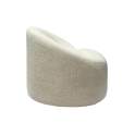 Butaca Redonda Moderna Tela Rizo Beige - Serie Ibal