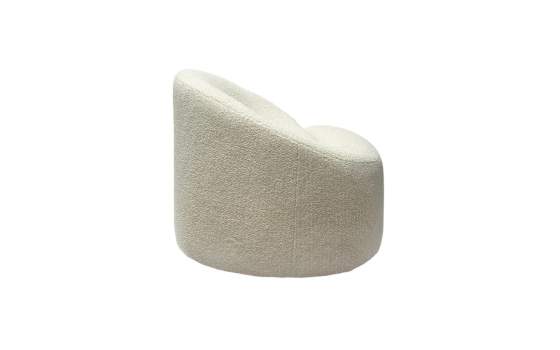 Butaca Redonda Moderna Tela Rizo Beige - Serie Ibal