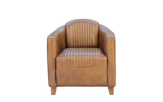 Butaca Relax Para Salon de Piel y Madera Serie New Boston