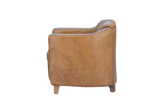 Butaca Relax Para Salon de Piel y Madera Serie New Boston