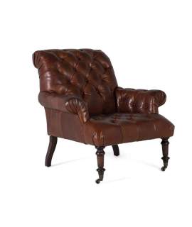 Butaca Salon Clasica Piel Marron Serie Archerver