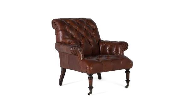 Butaca Salon Clasica Piel Marron Serie Archerver