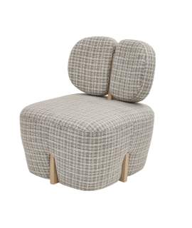 Butaca Salon Madera y Tapizado Azulon Serie Arhoa