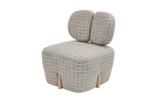 Butaca Salon Madera y Tapizado Azulon Serie Arhoa