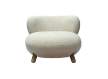 Butaca Salon Moderna Beige Pata Madera - Serie Ibal