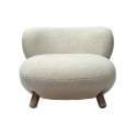 Butaca Salon Moderna Beige Pata Madera - Serie Ibal