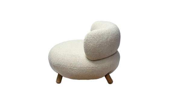Butaca Salon Moderna Beige Pata Madera - Serie Ibal