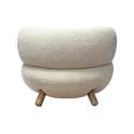 Butaca Salon Moderna Beige Pata Madera - Serie Ibal