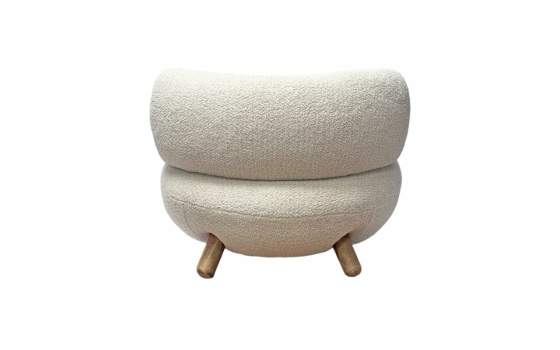 Butaca Salon Moderna Beige Pata Madera - Serie Ibal