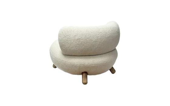 Butaca Salon Moderna Beige Pata Madera - Serie Ibal