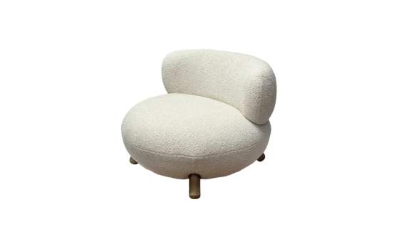 Butaca Salon Moderna Beige Pata Madera - Serie Ibal