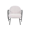 Butaca Salon Moderna Tapizada Beige y Metal - Serie Adalit