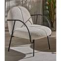 Butaca Salon Moderna Tapizada Beige y Metal - Serie Adalit