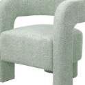 Butaca Salon Moderna Tapizada Rizo Suave Verde Serie Bakari