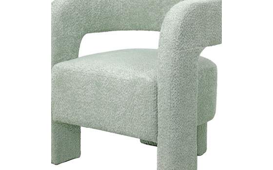 Butaca Salon Moderna Tapizada Rizo Suave Verde Serie Bakari