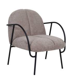Butaca Salon Moderna Tapizada Topo y Metal - Serie Adalit