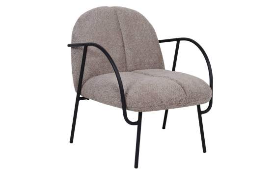 Butaca Salon Moderna Tapizada Topo y Metal - Serie Adalit