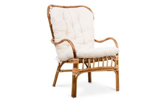 Butaca Salon Ratan Natural con Cojin Serie Abanico