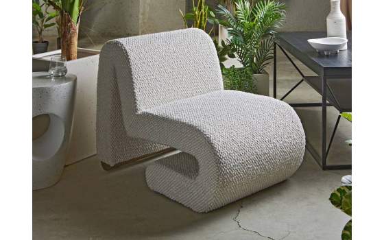 Butaca Sillón Eme Tejido Bucle Natura Beige Serie Adesin