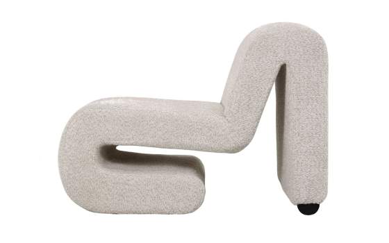 Butaca Sillón Eme Tejido Rizo Suave Beige Serie Adesin