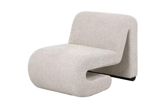 Butaca Sillón Eme Tejido Rizo Suave Beige Serie Adesin