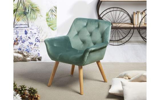 Butaca Sillón Terciopelo Capitonee Turquesa Saoul