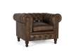 Butaca Sillon 1 Plaza Chester Madera Piel Marron Serie Alduan