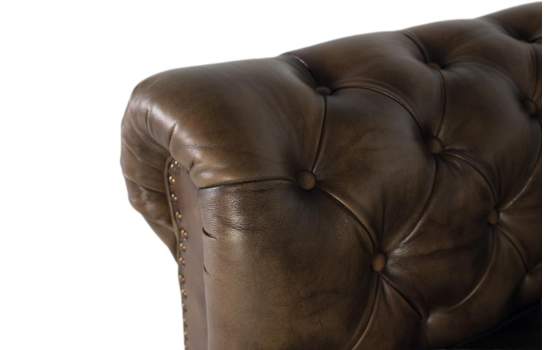 Butaca Sillon 1 Plaza Chester Madera Piel Marron Serie Alduan