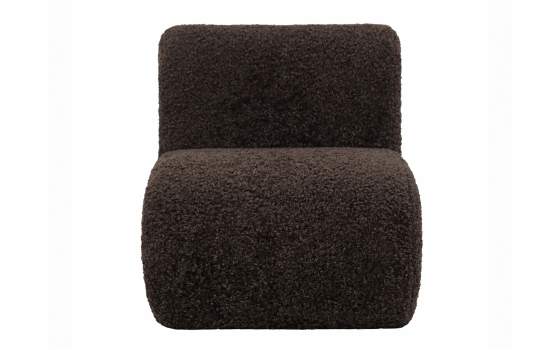 Butaca Sillon Eme Tejido Rizo Largo Marron Serie Adesin